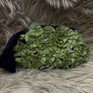 Cup cake brand Green Floral Clutch, light green and purple NWOT